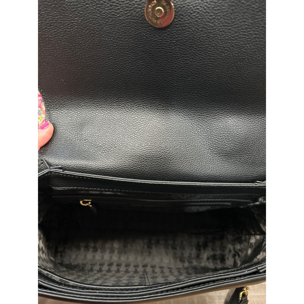 KARL LAGERFELD Paris Black Leather Studded Crossbody Flap Bag‎ - Picture 9 of 12